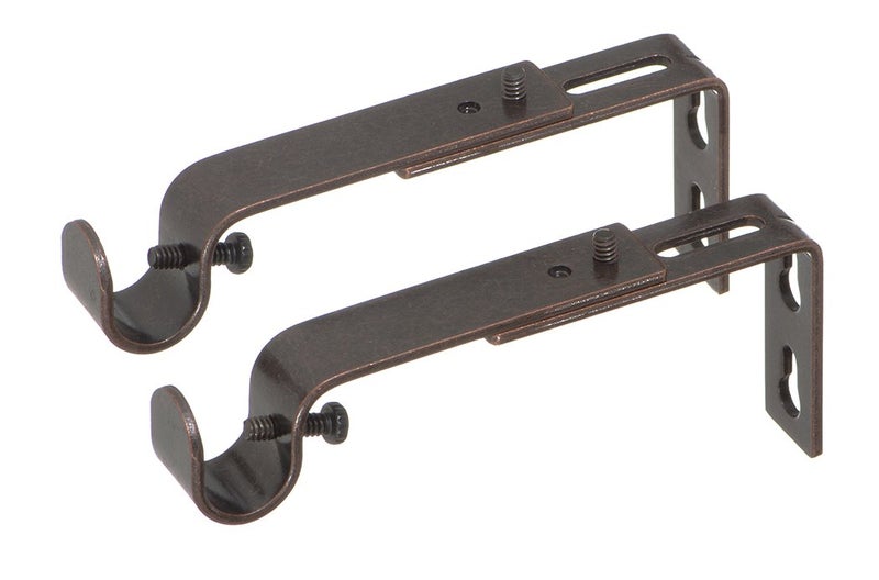 Ivilon حوامل إيفيلون القابلة للتعديل لعمود الستائر - لعمود 1/2 أو 5/8 بوصة. مجموعة من 2 - برونز مصقول بالزيت - Image 2